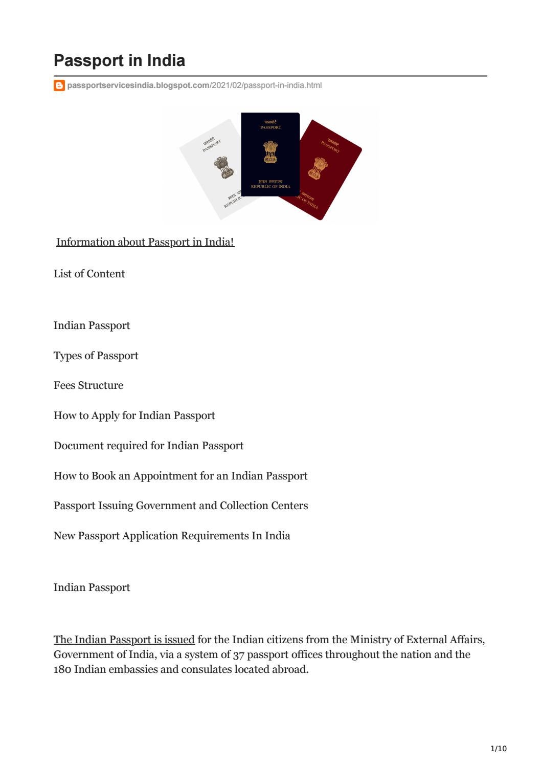 documents need for indian passport