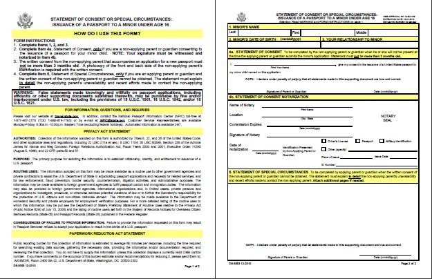 documents needed for minor passport