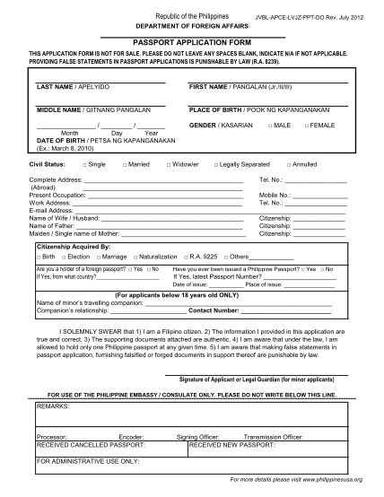 download passport application form