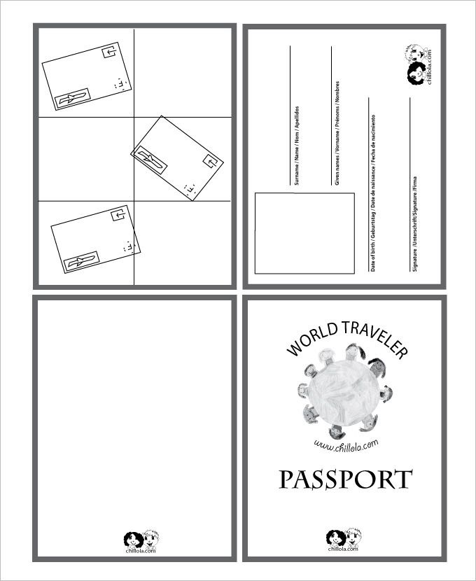 downloadable printable passport template