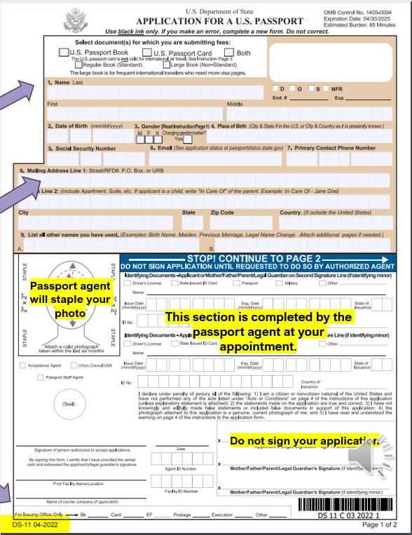 ds 11 form passport