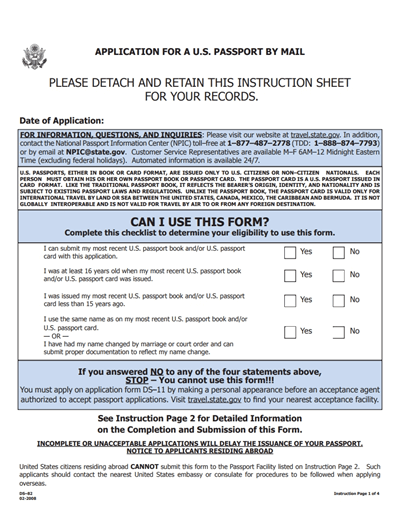 ds 82 form passport renewal