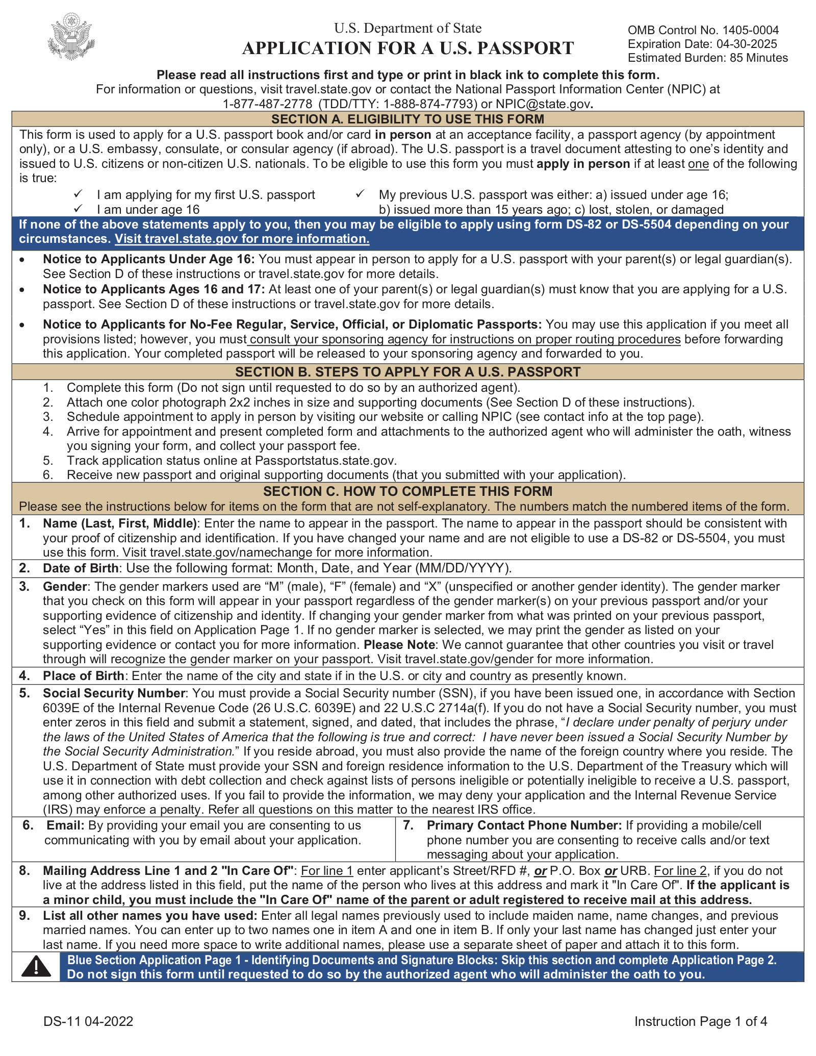 ds-82 passport form pdf