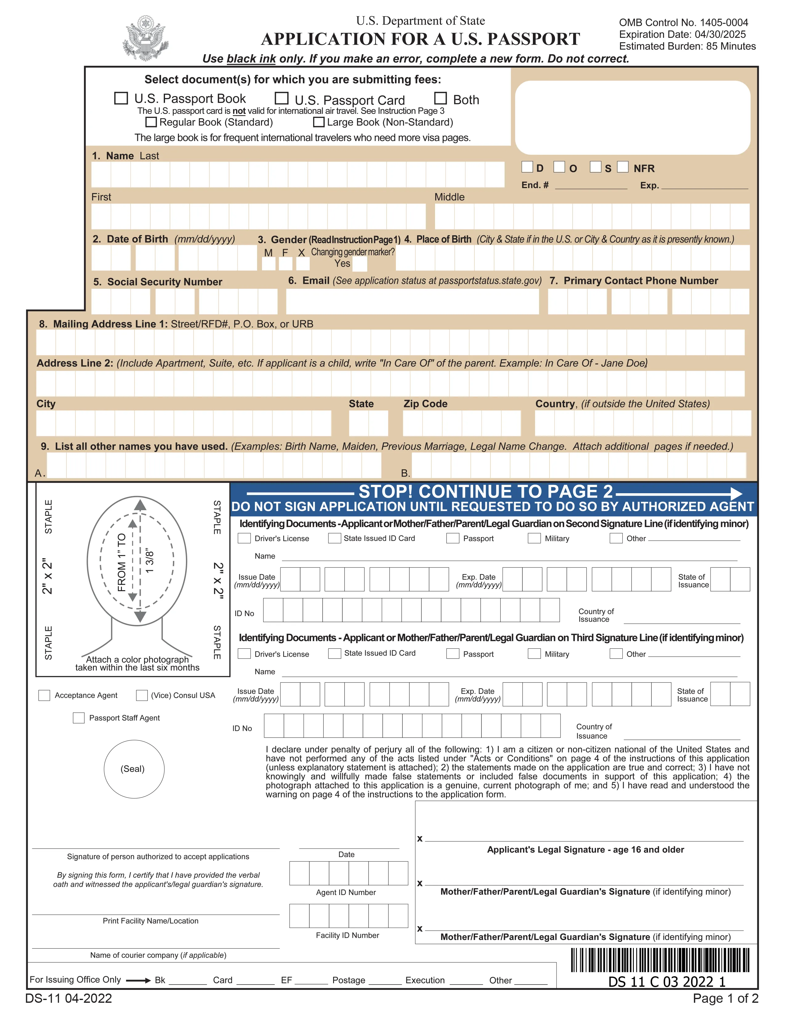 easy form filler passport