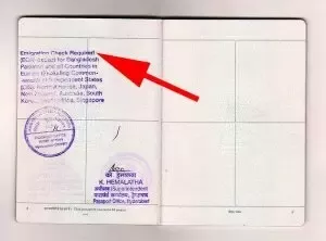 ecr on indian passport