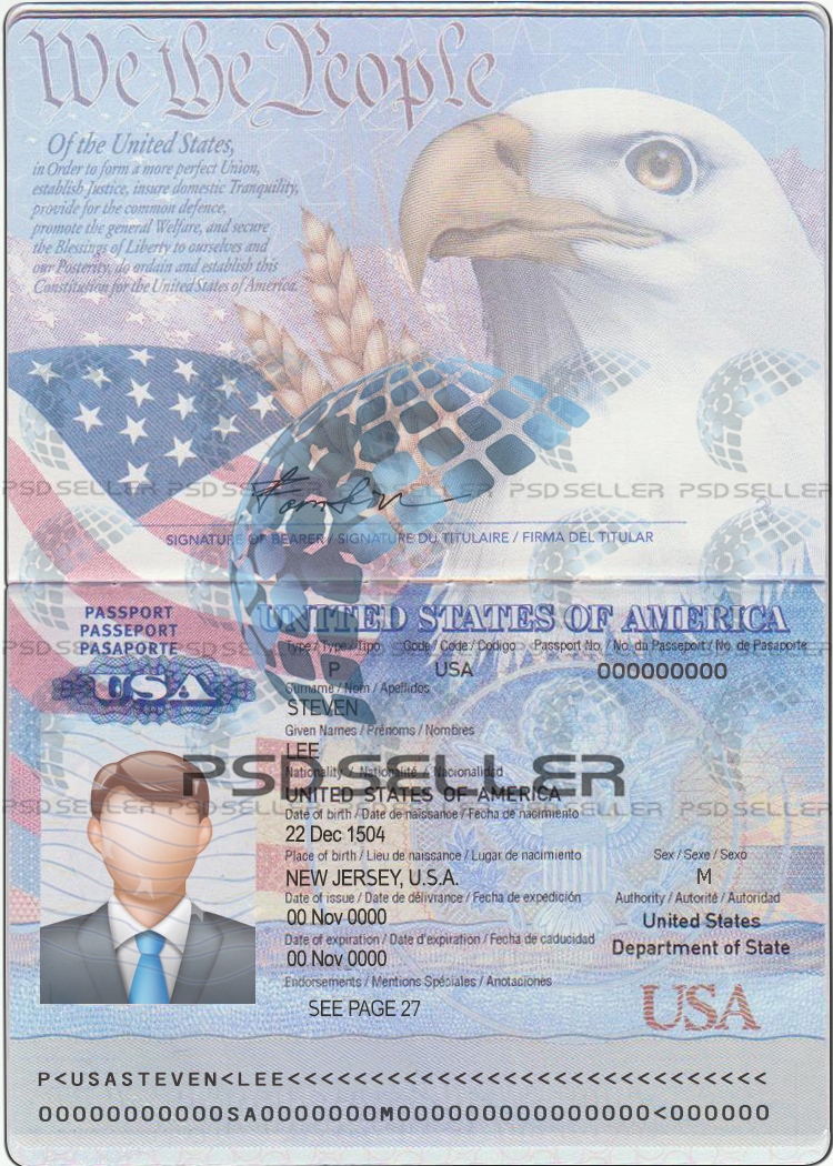 editable blank us passport template