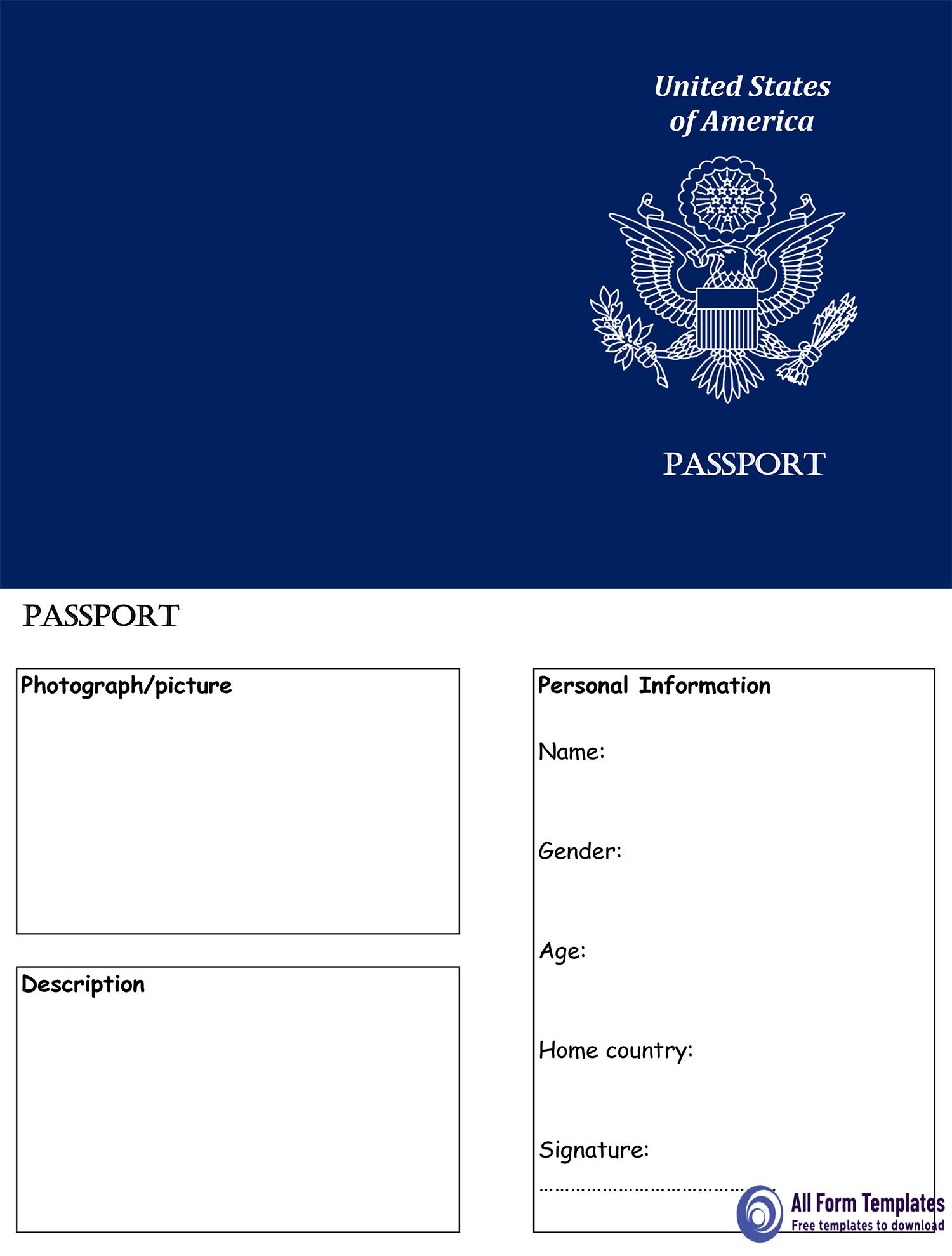 editable blank us passport template