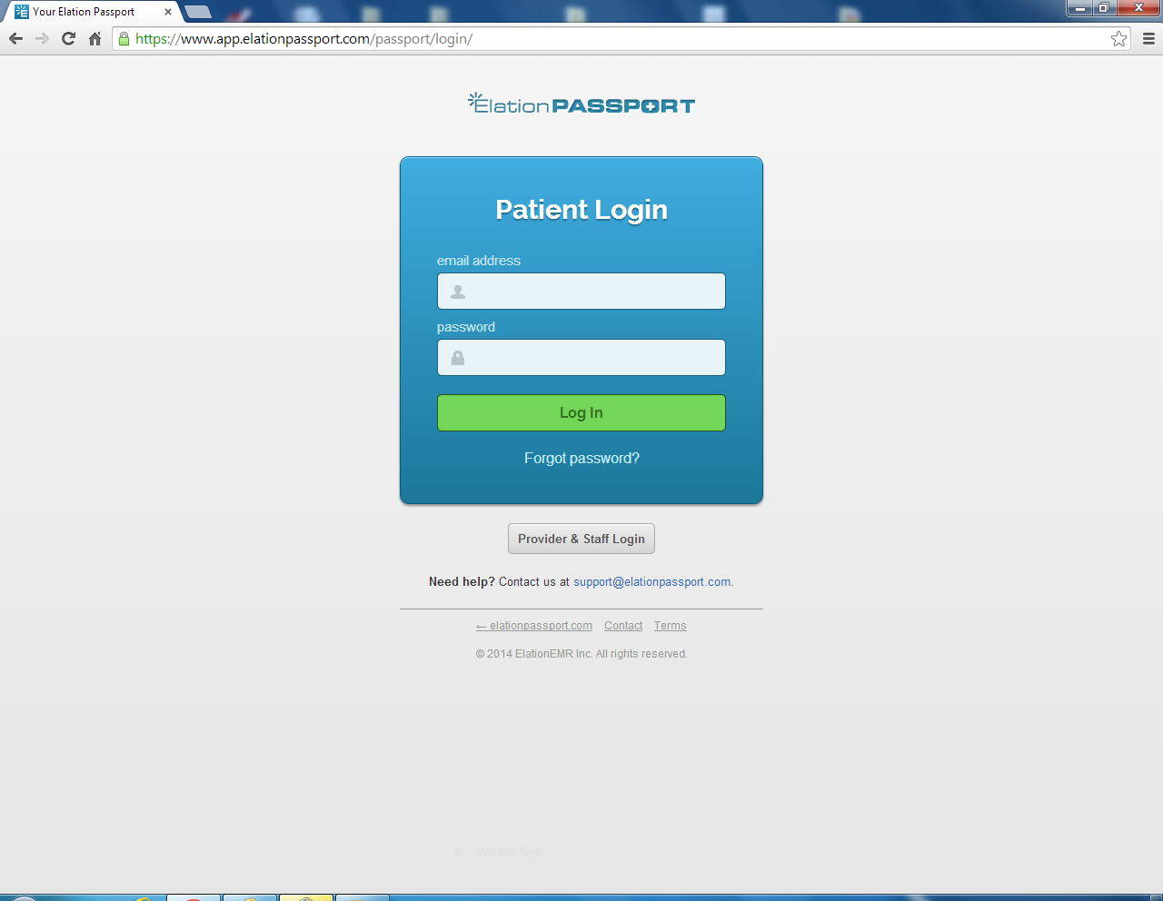 elation passport patient login