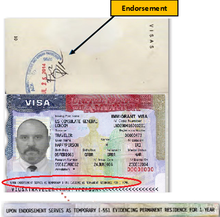 endorsement in passport