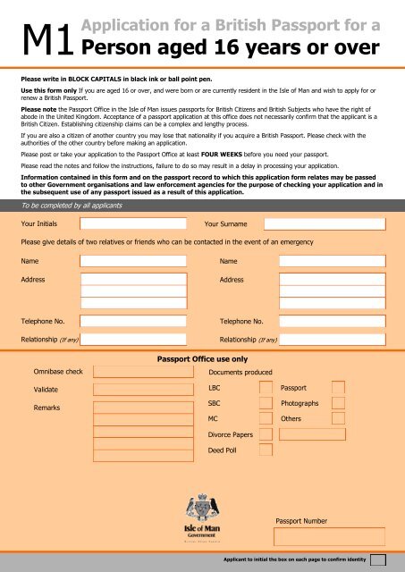 english passport form