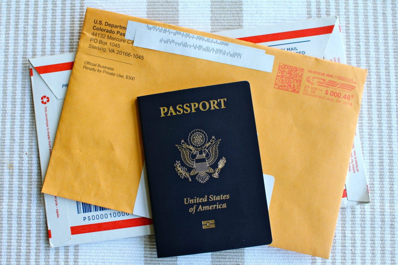 envelope to mail passport renewal