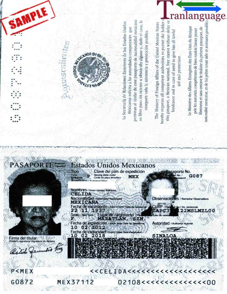 estados unidos mexicanos passport