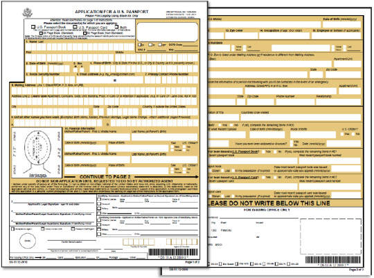 example passport application