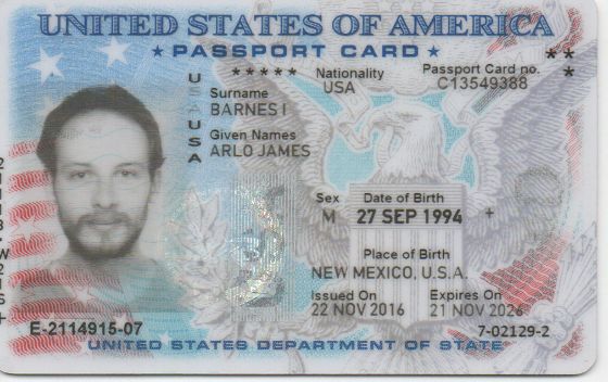 fee for us passport card