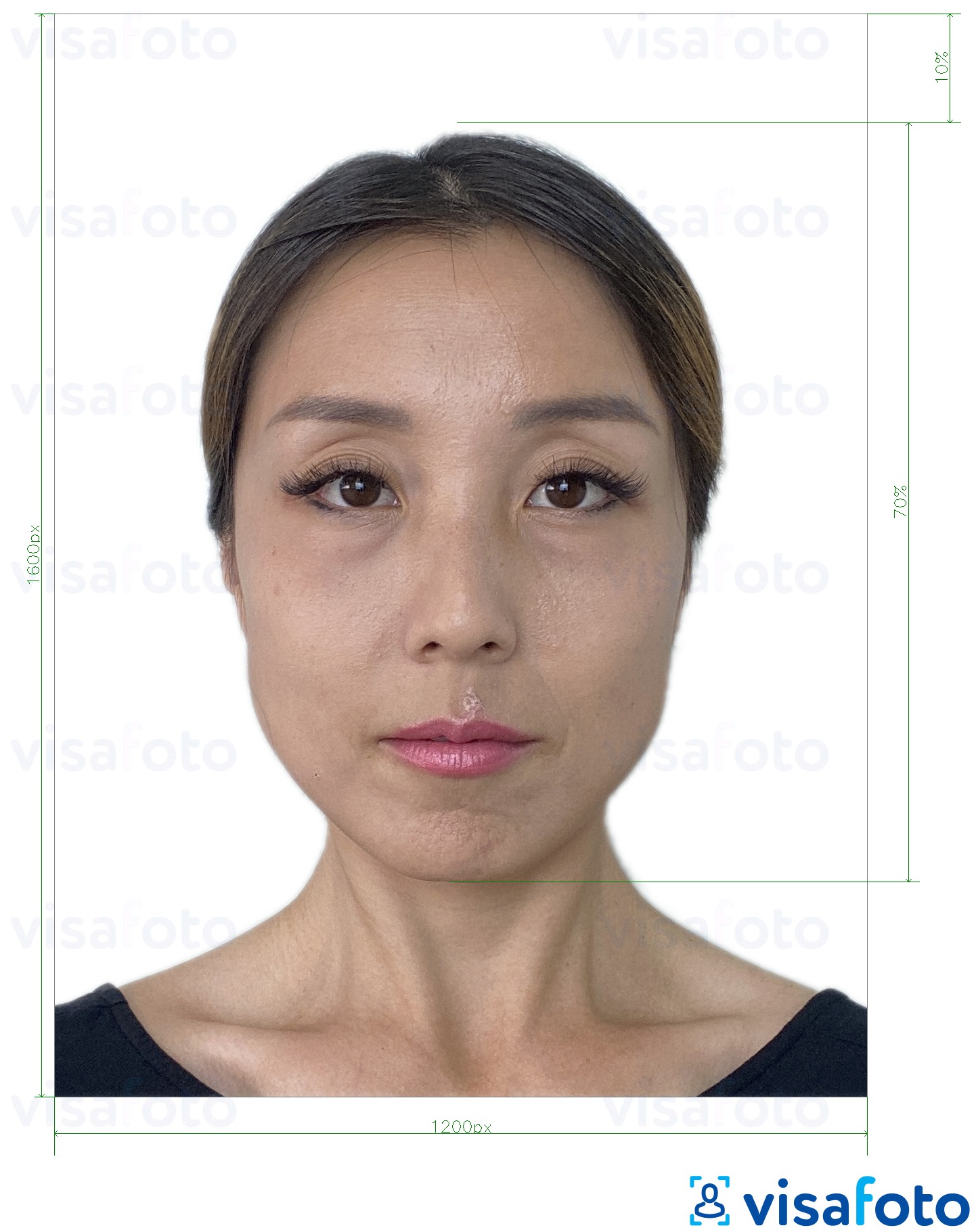 female passport photo