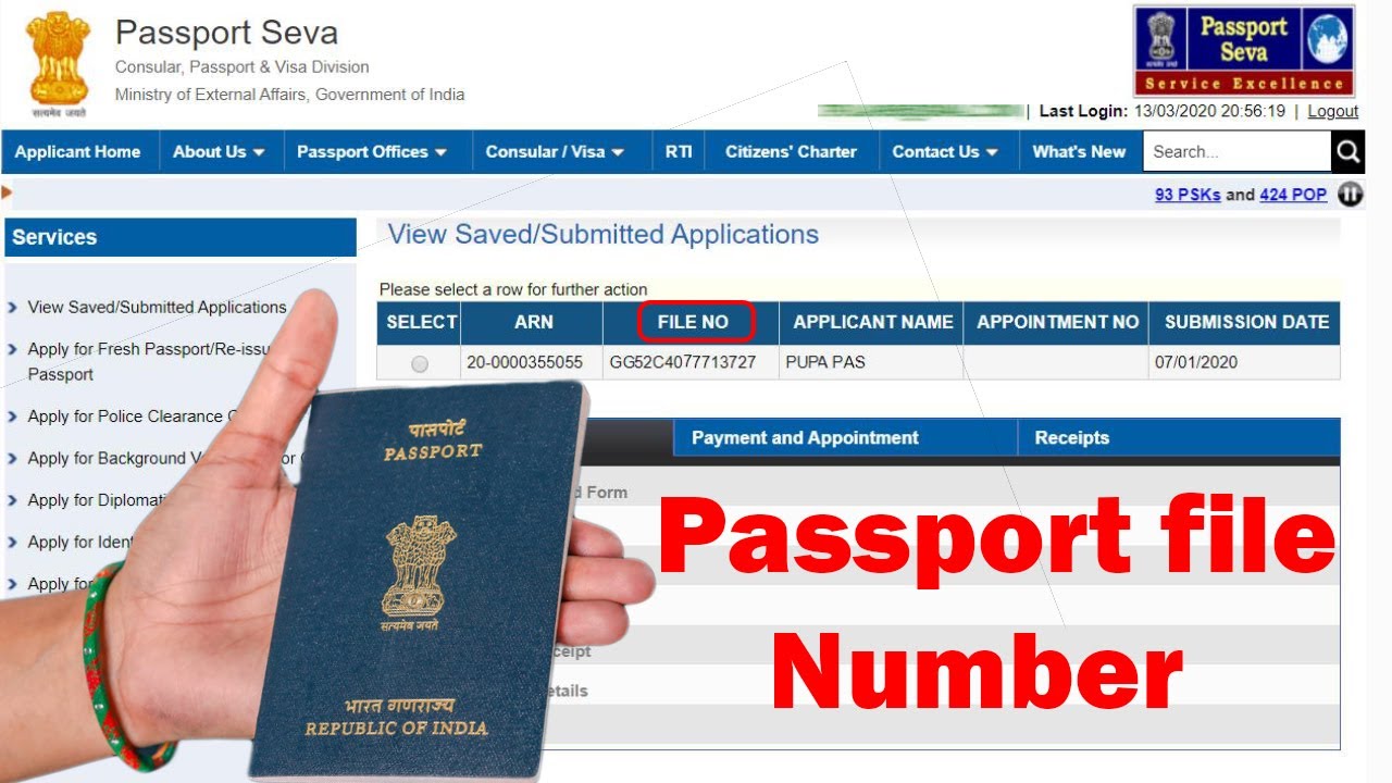 file number in passport