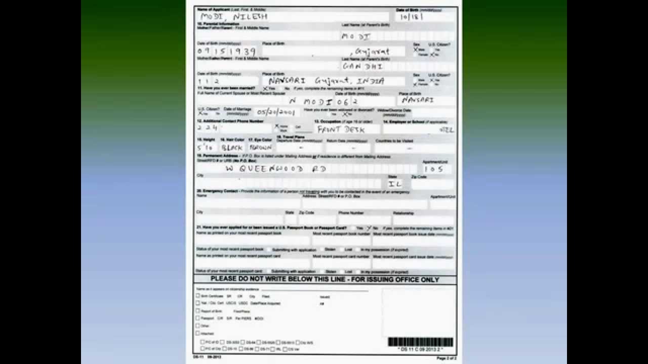 fill passport application online