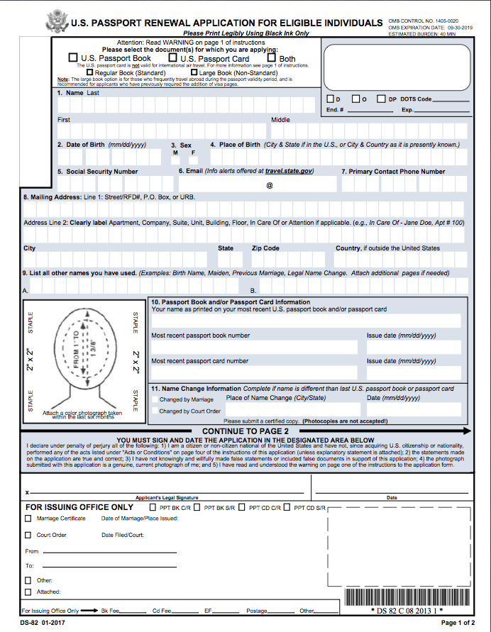 fillable passport application