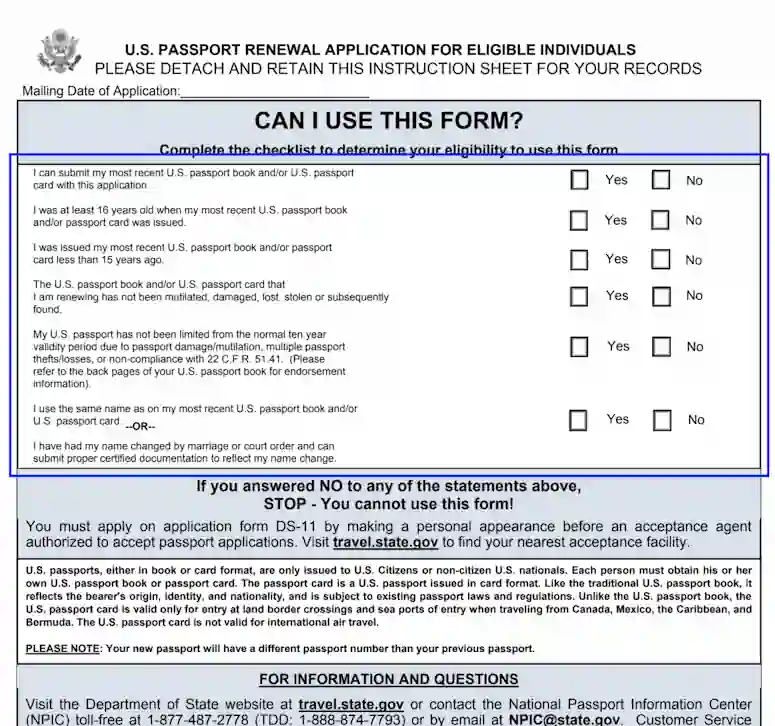 fillable passport renewal application