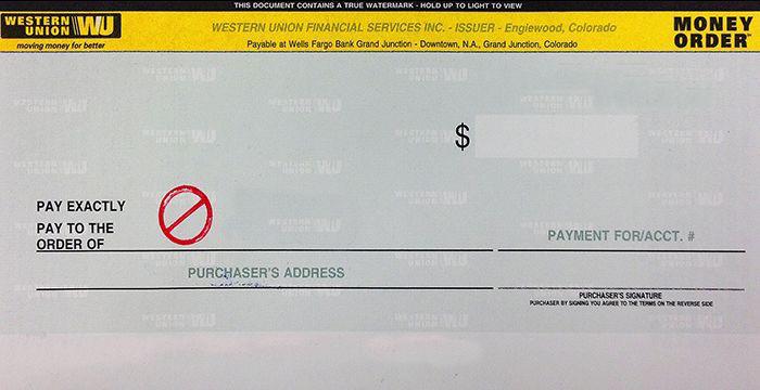 filling out money order for passport