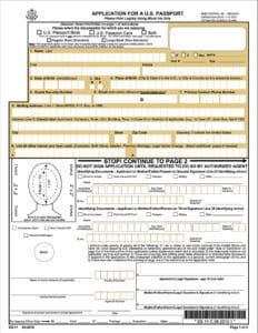 filling out passport application