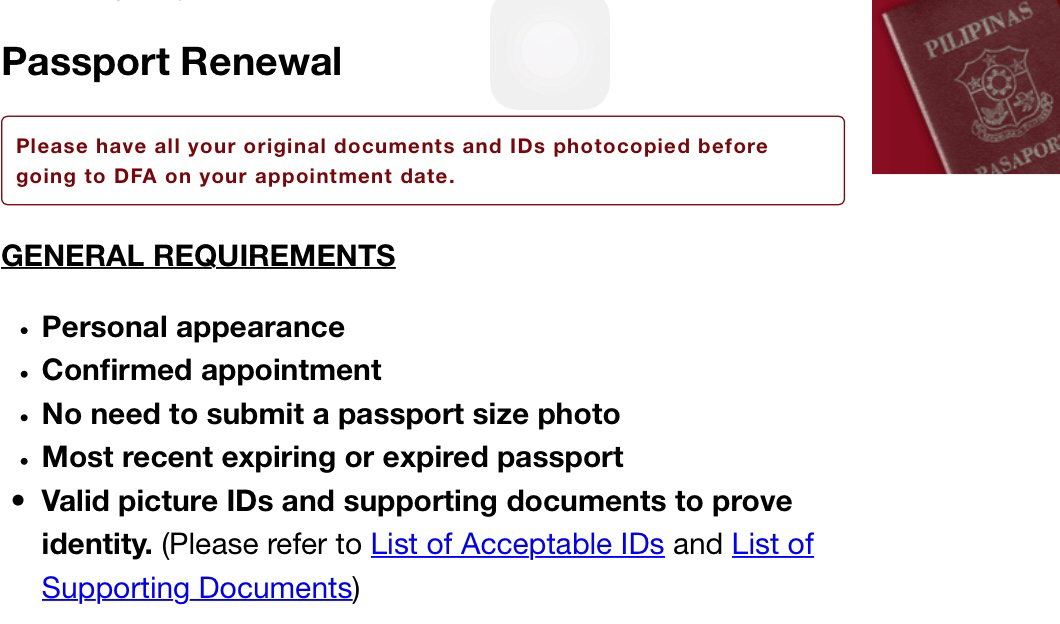 for passport renewal requirements