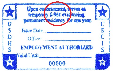 foreign passport with i-551 stamp