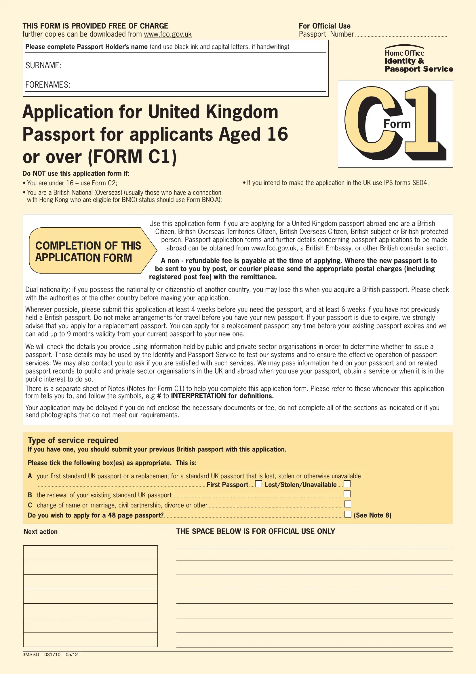 form for renewing passport uk