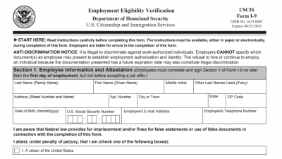 form i-9 expired passport