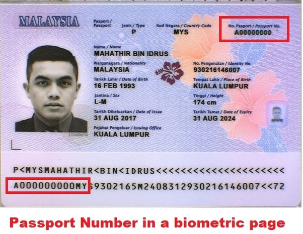 format of passport number