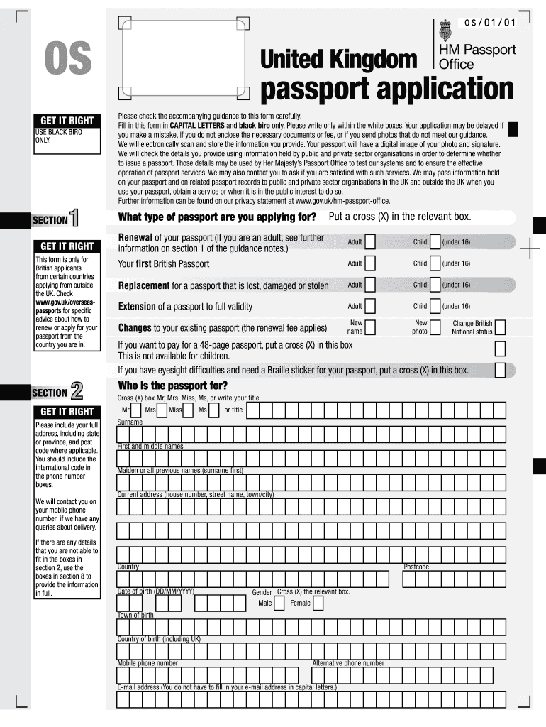 forms for passport