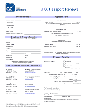 forms of payment for passport