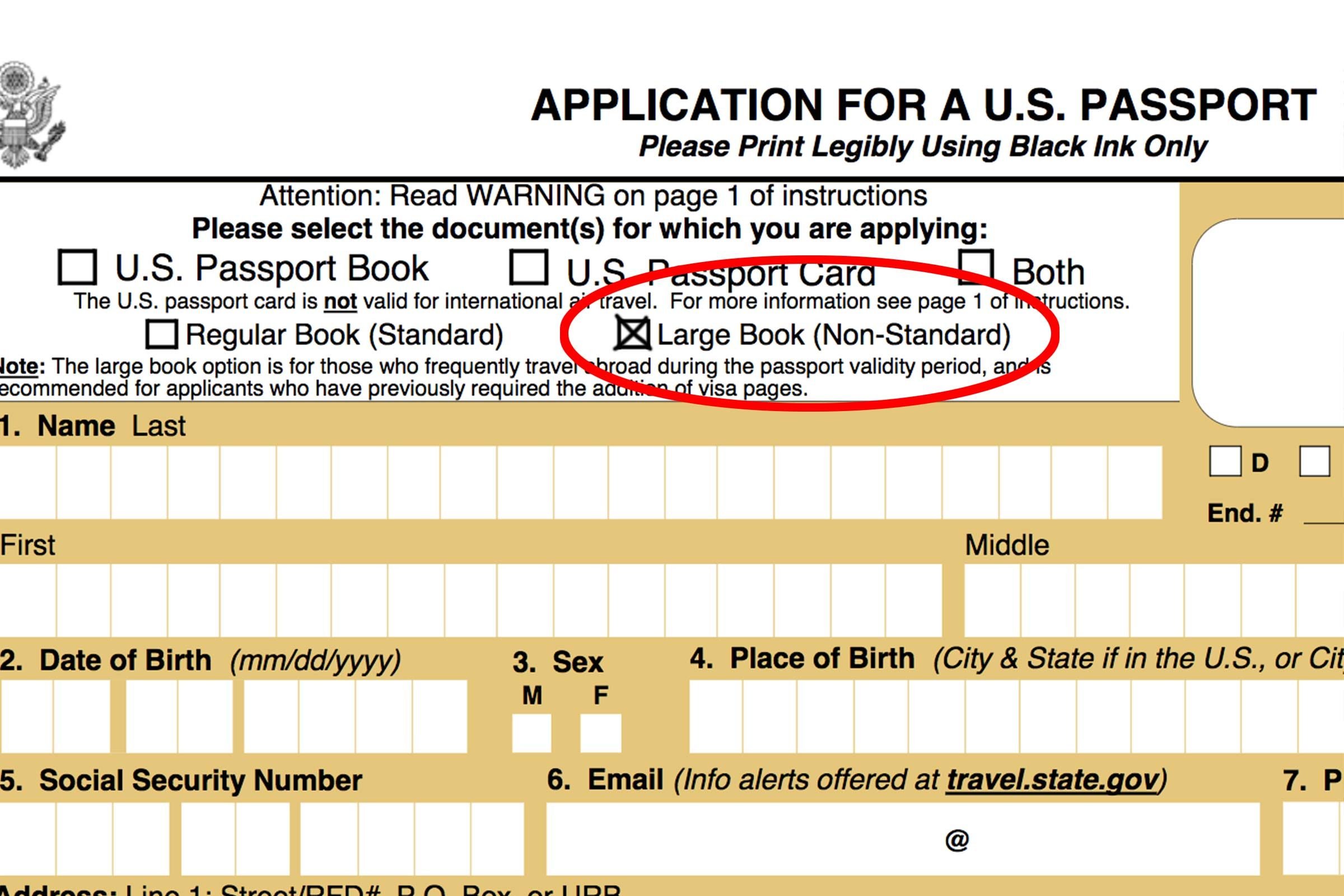 forms of payment for passport