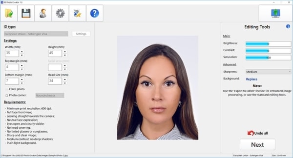 free passport photo editor