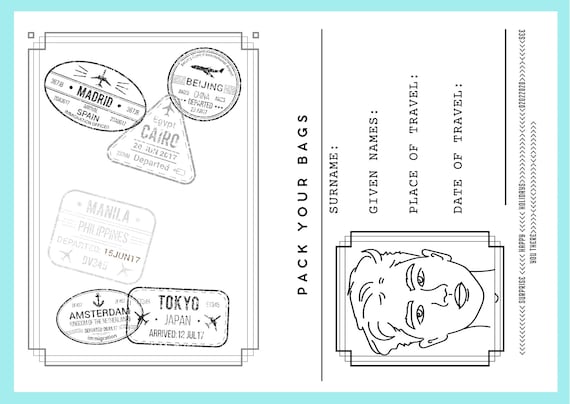 free passport template to print