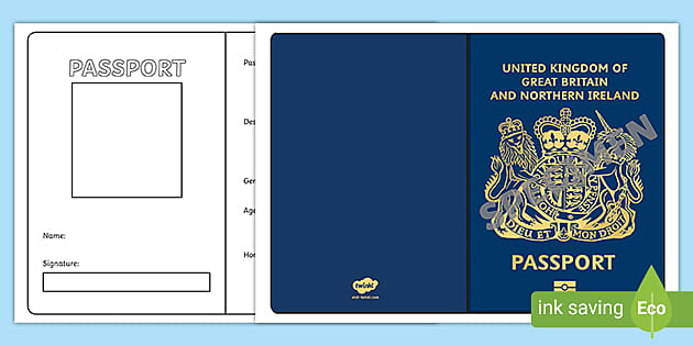 free passport template to print