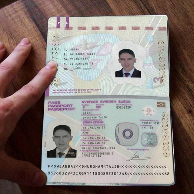 front and back of passport