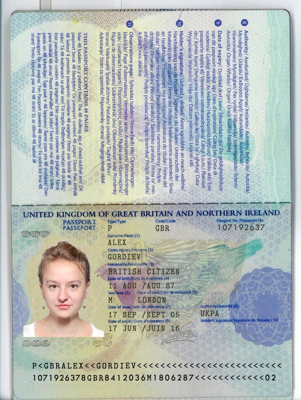 front of passport