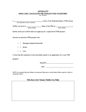 fsm passport with form i-94