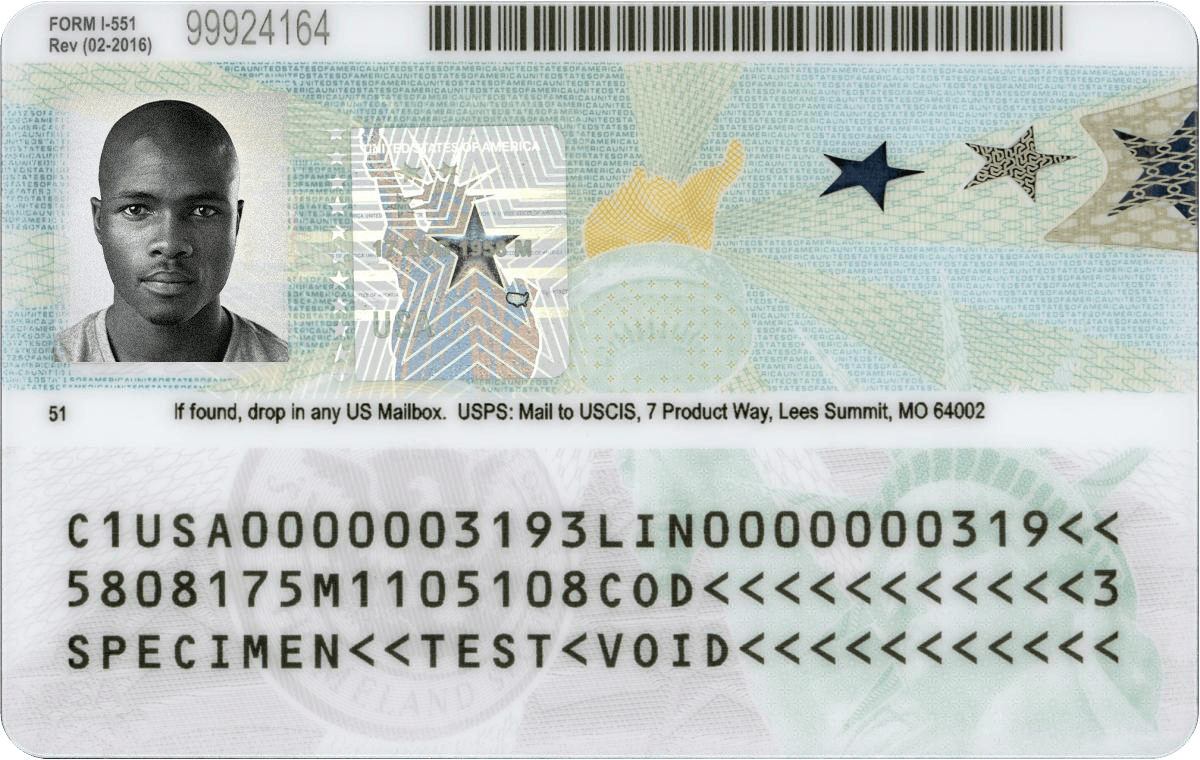 green card stamp in passport