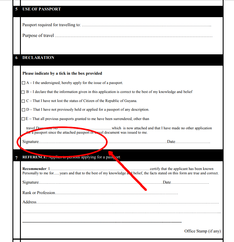 guyanese passport application