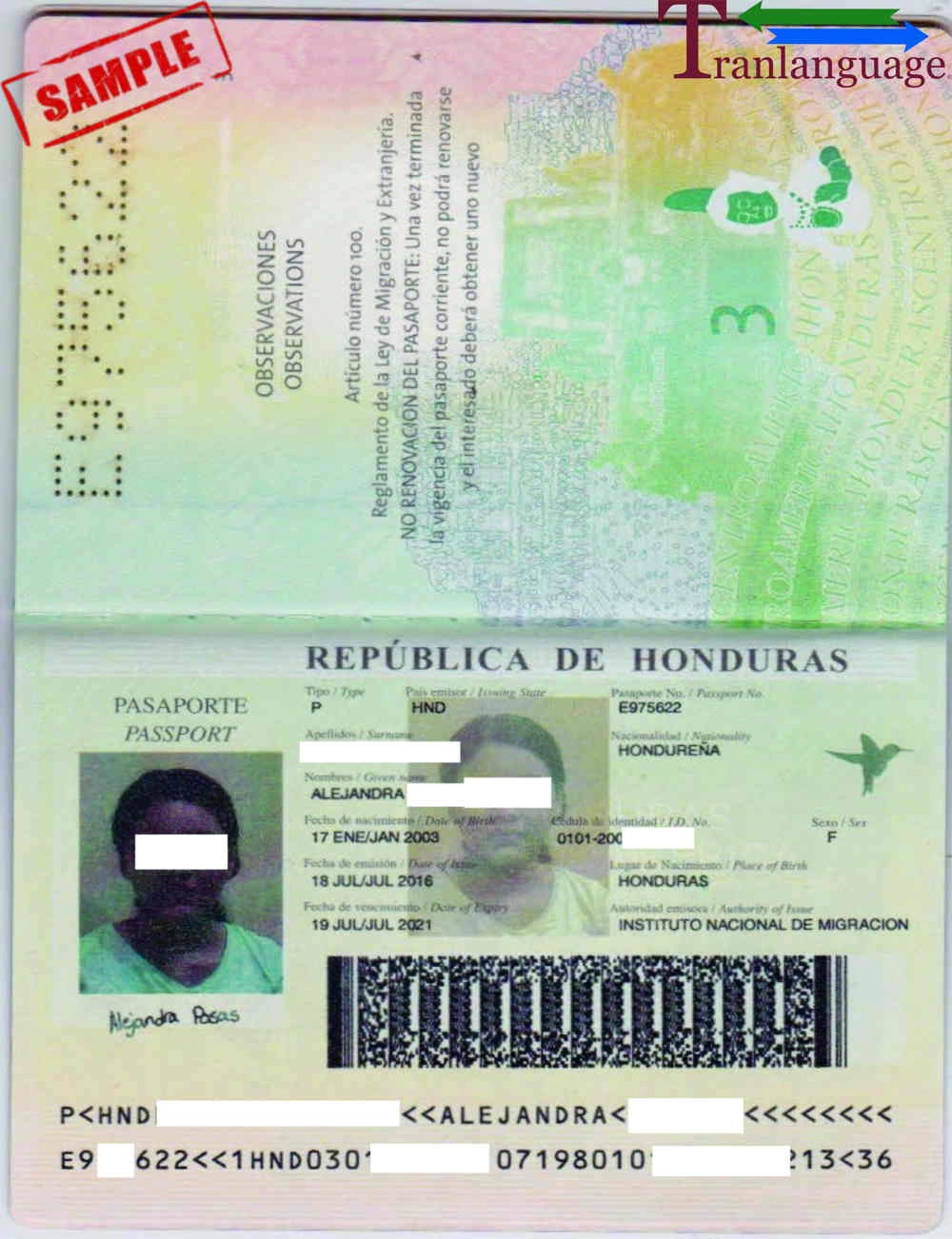 honduran passport