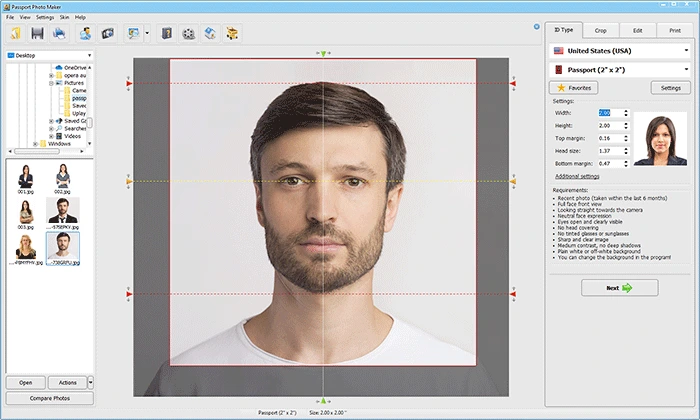 how do i print a 2x2 passport photo