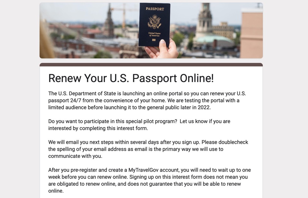 how do you renew passport online