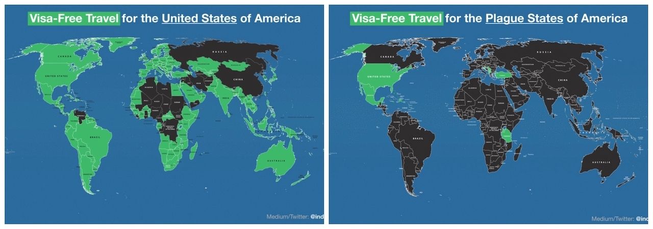 how many countries can a us passport enter without visa