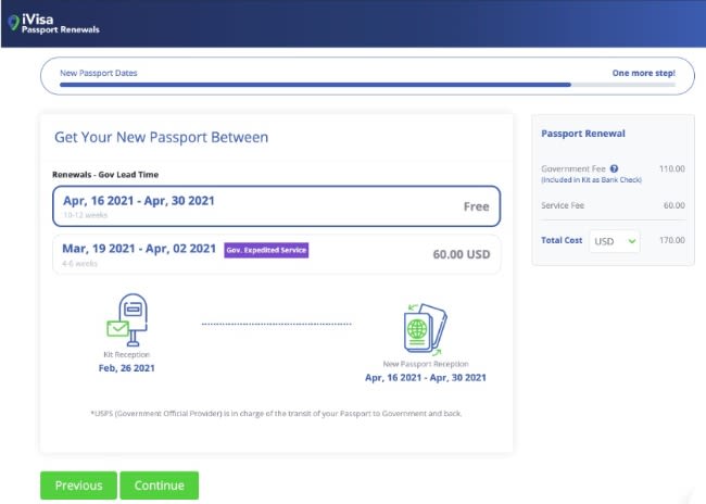 how much is for a passport renewal