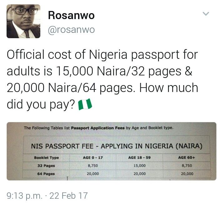 how much is passport in nigeria