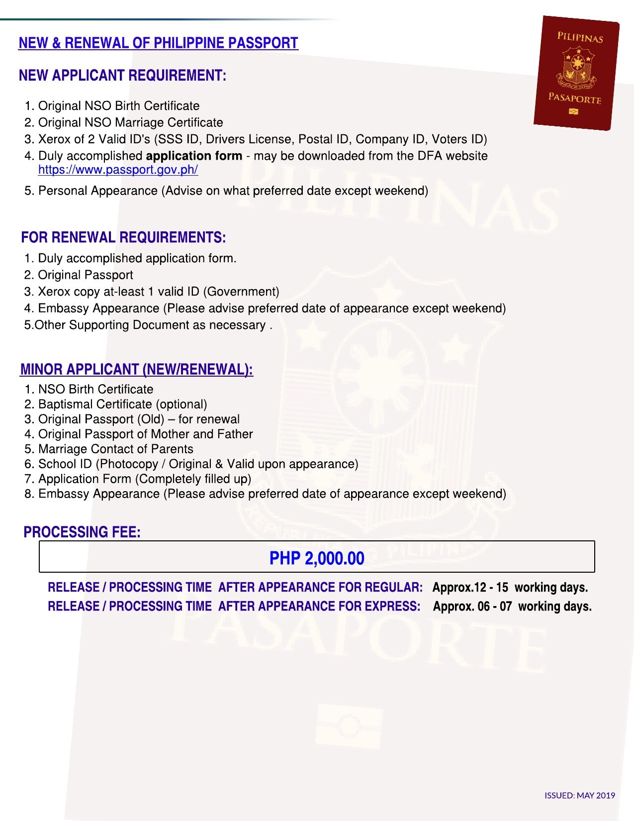 how much to renew passport philippines