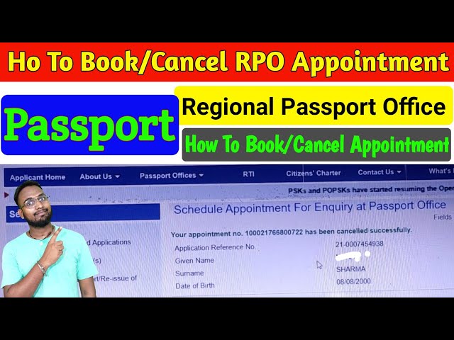 how to cancel an appointment for passport