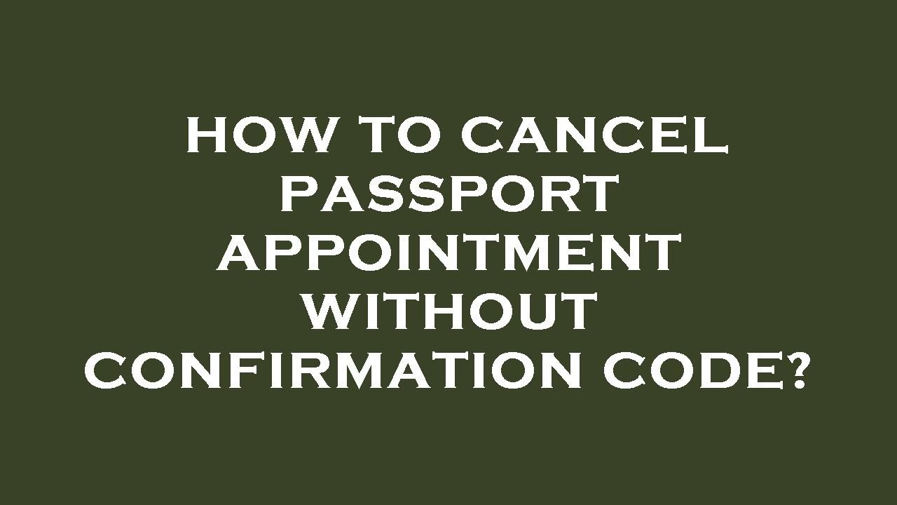 how to cancel passport